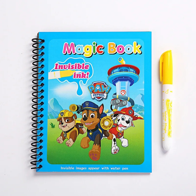 Reusable Water Magic Coloring Book - หนังสือระบายสีด้วยน้ำแบบใช้ซ้ำได้ ลายพาว พาโทรล สำหรับเด็ก ทำเองได้ ระบายสีด้วยสีน้ำมหัศจรรย์