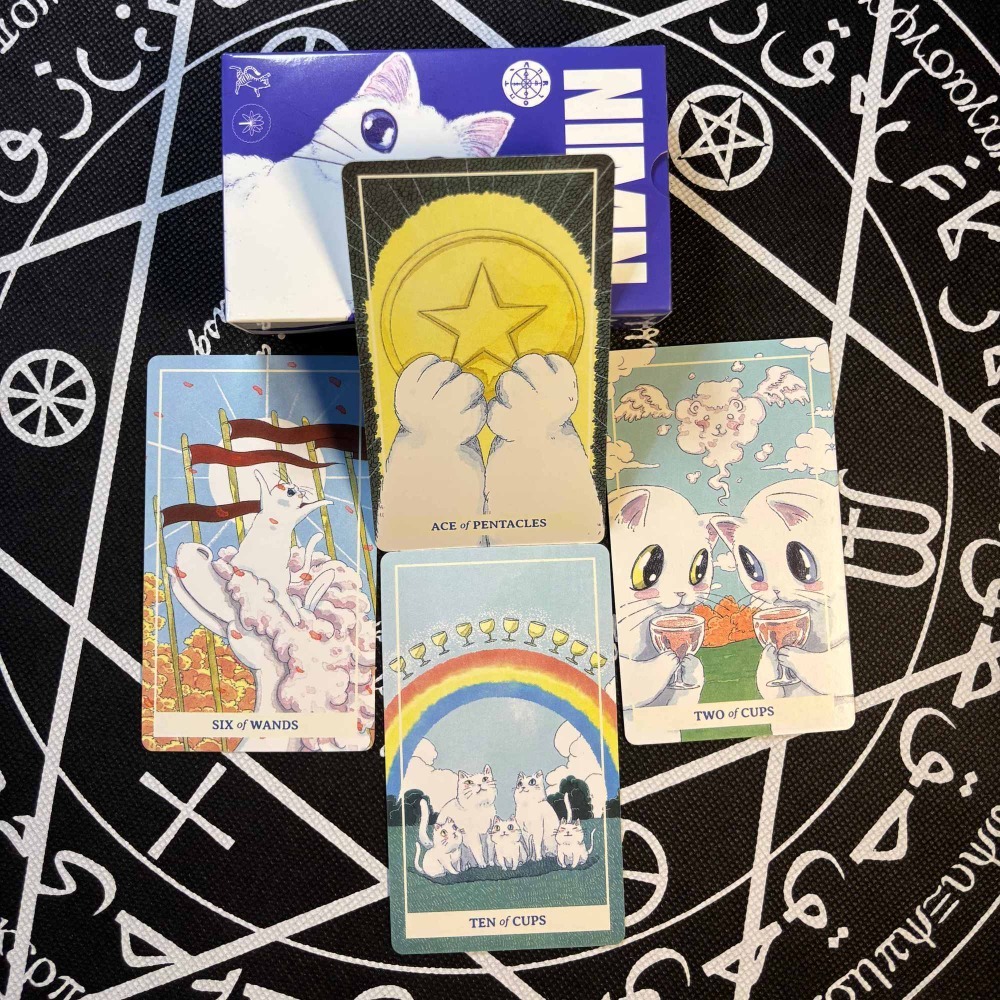 ไพ่ทาโรต์ลายแมวน่ารัก สไตล์สีน - Tarot Deck With Guidebook บทวิจารณ์และราคา