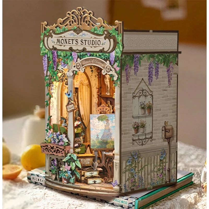 ชุดประกอบโมเดลชั้นวางหนังสือไม - Diy Wooden Book Nook Kit Shelf Insert บทวิจารณ์และราคา