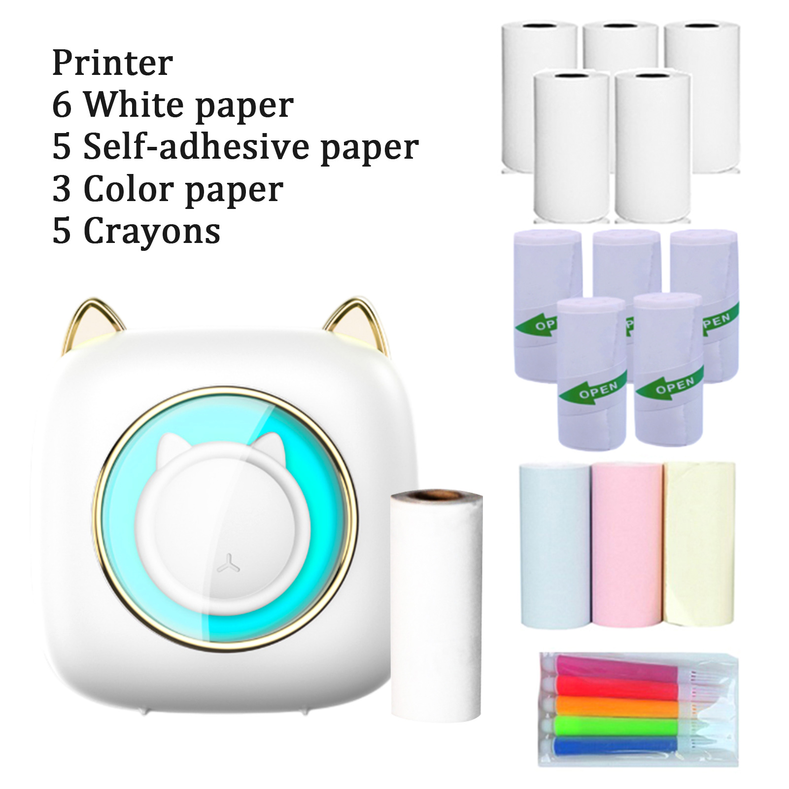 【ใหม่】เครื่องพิมพ์ความร้อนแบบพ - Mini Pocket Thermal Printer Paper Roll บทวิจารณ์และราคา