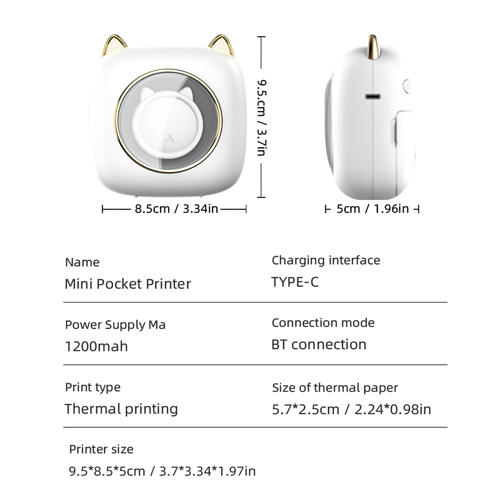 【ใหม่】เครื่องพิมพ์ความร้อนแบบพ - Mini Pocket Thermal Printer Paper Roll บทวิจารณ์และราคา