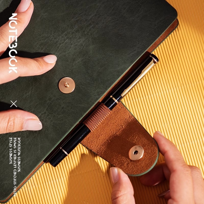 สมุดโน้ตธุรกิจหนังวินเทจขนาด A - Vintage Leather Journal Notebook บทวิจารณ์และราคา