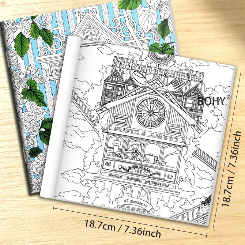 สมุดระบายสีธีมการเดินทางข้ามเว - Adult Coloring Book Stress Relief บทวิจารณ์และราคา